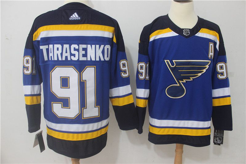 Men St. Louis Blues #91 Vladimir Tarasenko blue Hockey Stitched Adidas NHL Jerseys
